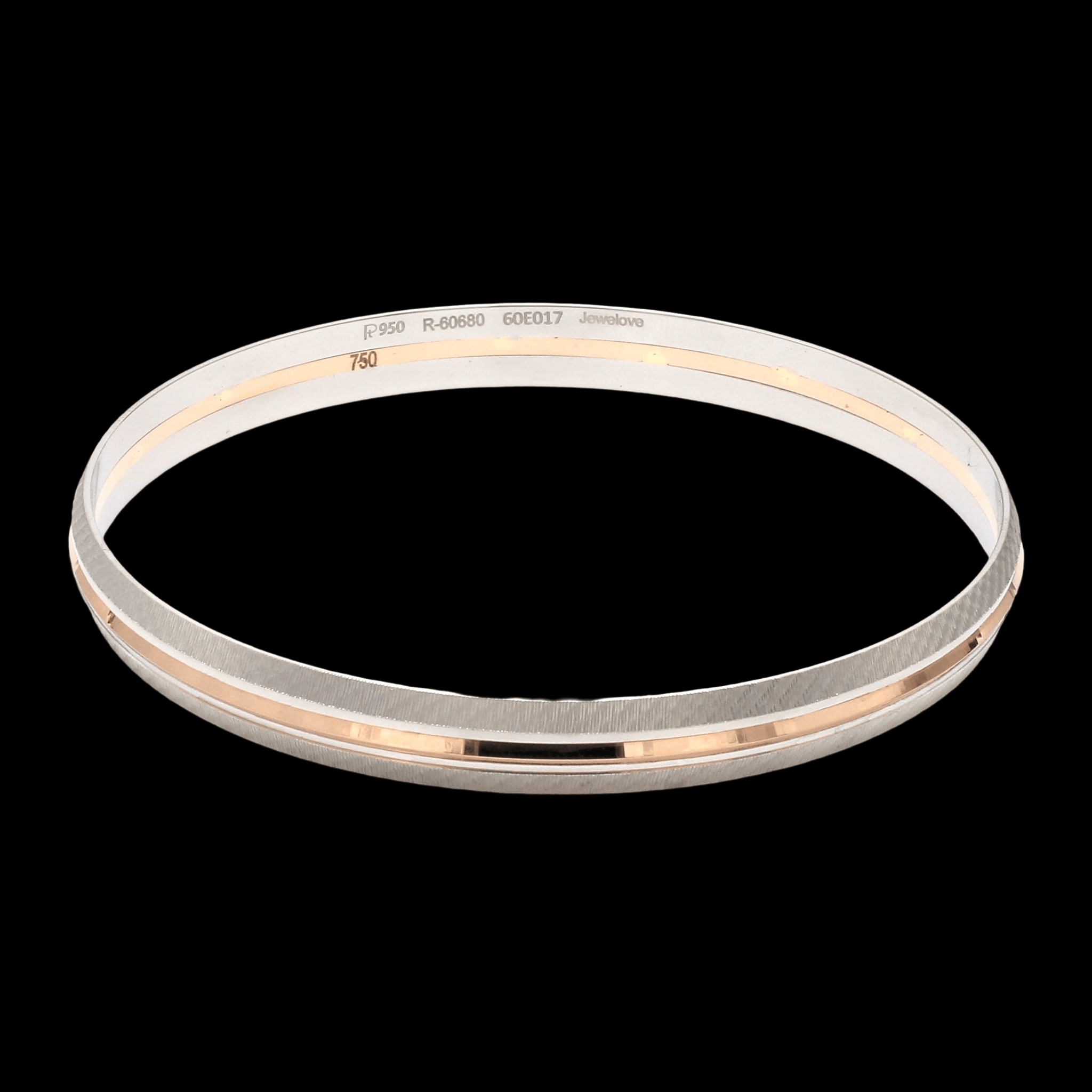 Jewelove™ Bangles & Bracelets Men of Platinum | Rose Gold Fusion Kada with Unique Texture for Men JL PTB 737