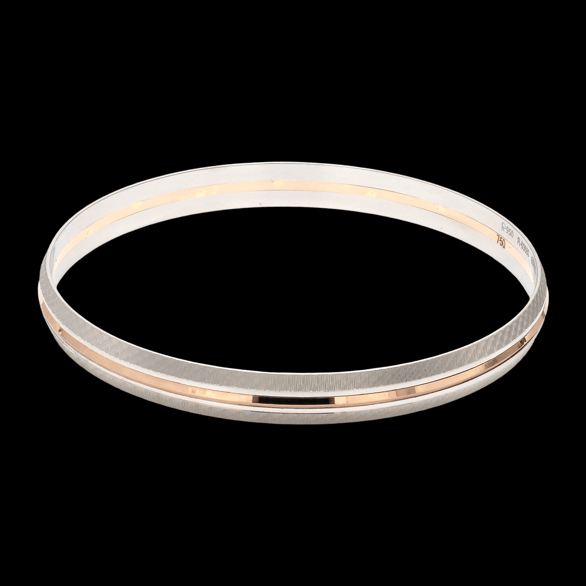 Jewelove™ Bangles & Bracelets Men of Platinum | Rose Gold Fusion Kada with Unique Texture for Men JL PTB 737