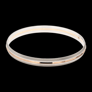 Jewelove™ Bangles & Bracelets Men of Platinum | Rose Gold Fusion Kada with Unique Texture for Men JL PTB 737