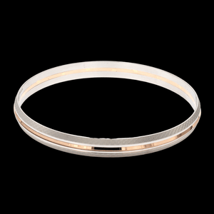 Jewelove™ Bangles & Bracelets Men of Platinum | Rose Gold Fusion Kada with Unique Texture for Men JL PTB 737