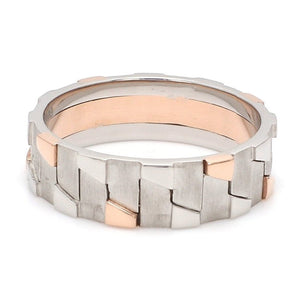 Jewelove™ Rings Men's Band only Men of Platinum | Rose Gold Fusion Ring for Men JL PT 684