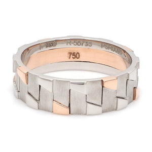 Jewelove™ Rings Men's Band only Men of Platinum | Rose Gold Fusion Ring for Men JL PT 684