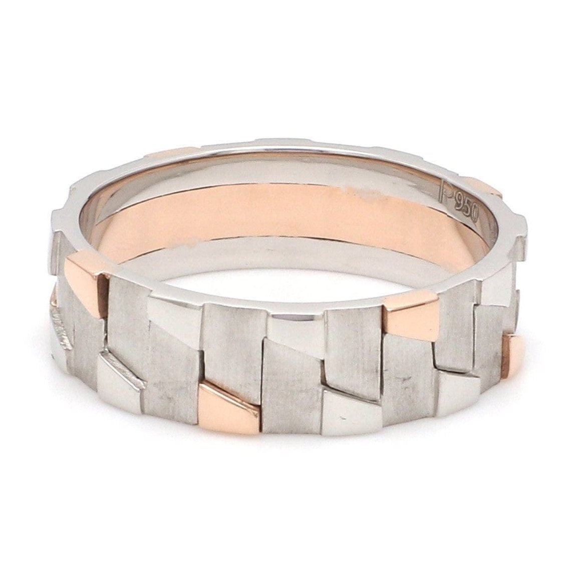 Jewelove™ Rings Men's Band only Men of Platinum | Rose Gold Fusion Ring for Men JL PT 684