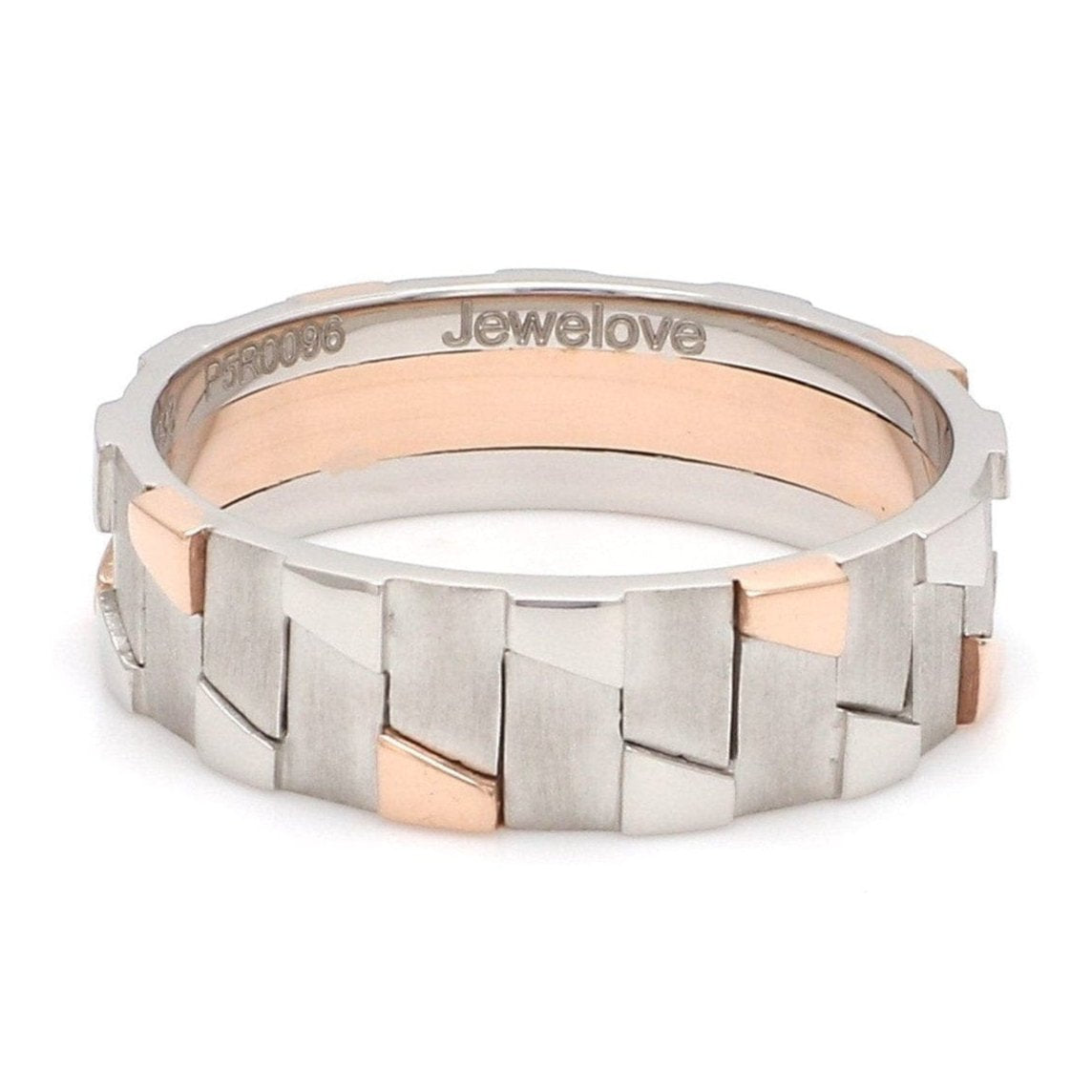 Jewelove™ Rings Men's Band only Men of Platinum | Rose Gold Fusion Ring for Men JL PT 684