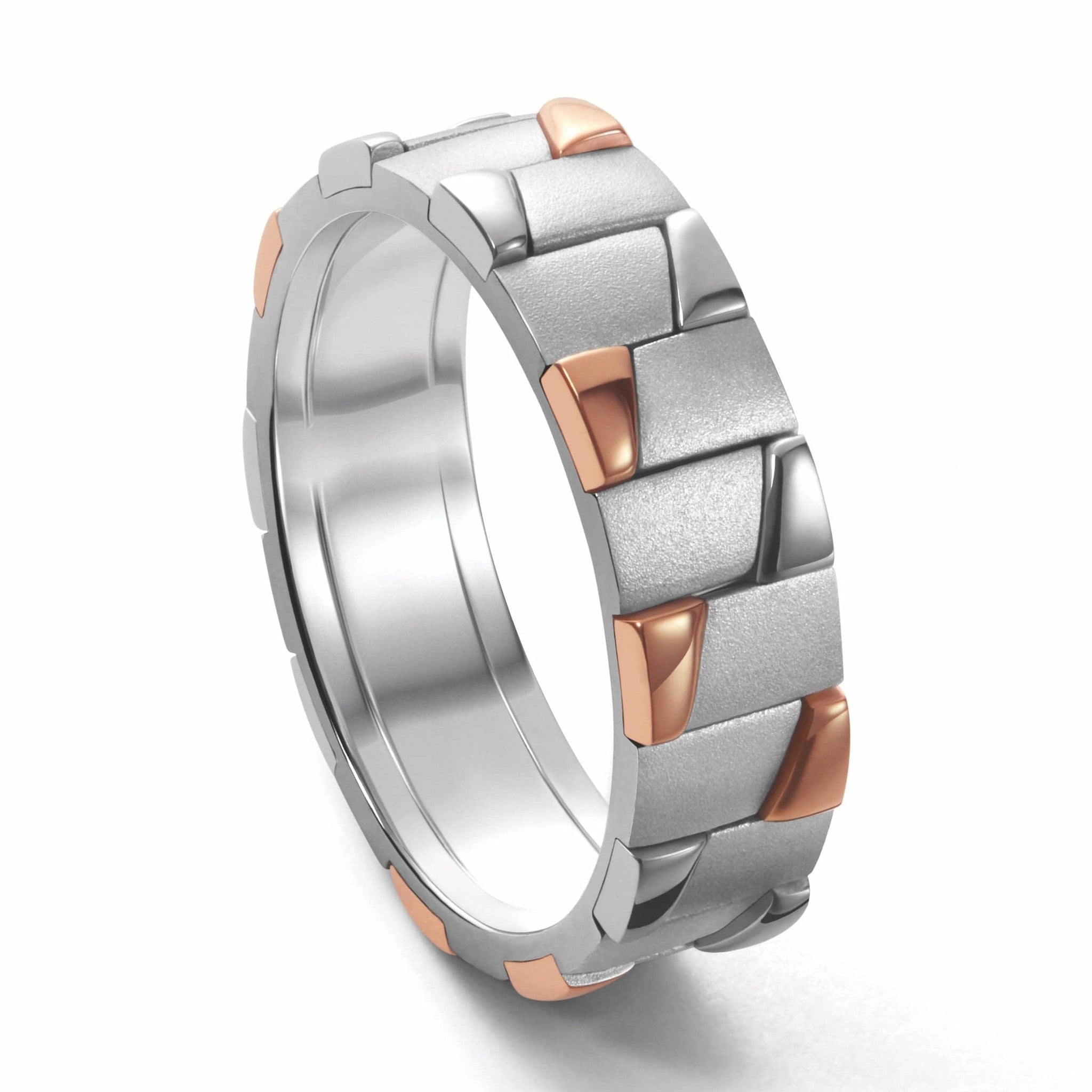 Jewelove™ Rings Men's Band only Men of Platinum | Rose Gold Fusion Ring for Men JL PT 684