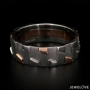 Jewelove™ Rings Men's Band only Men of Platinum | Rose Gold Fusion Ring for Men JL PT 684