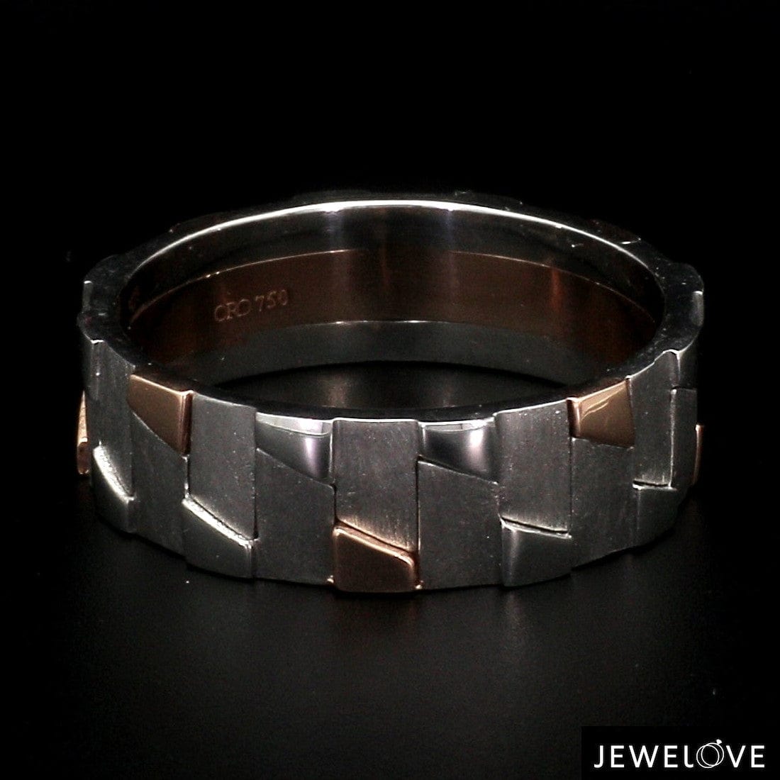 Jewelove™ Rings Men's Band only Men of Platinum | Rose Gold Fusion Ring for Men JL PT 684