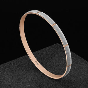 Jewelove™ Bangles & Bracelets Men of Platinum | Rose Gold Fusion Textured Kada for Men JL PTB 733