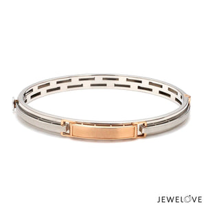 Jewelove™ Bangles & Bracelets Men of Platinum | Rose Gold Hi-Polish & Matte Finish Bracelet  for Men JL PTB 1206