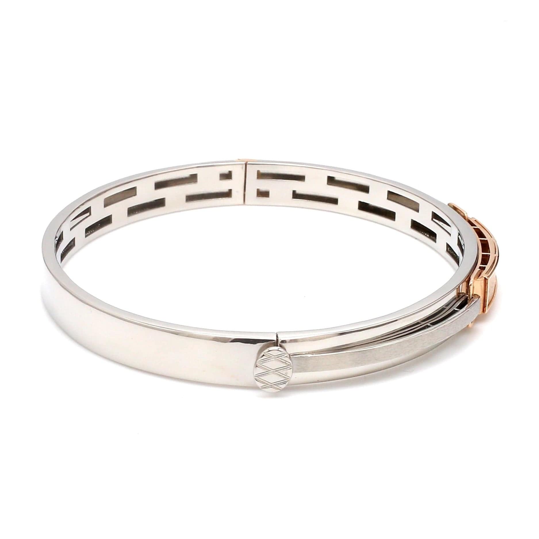 Jewelove™ Bangles & Bracelets Men of Platinum | Rose Gold Hi-Polish & Matte Finish Bracelet  for Men JL PTB 1206