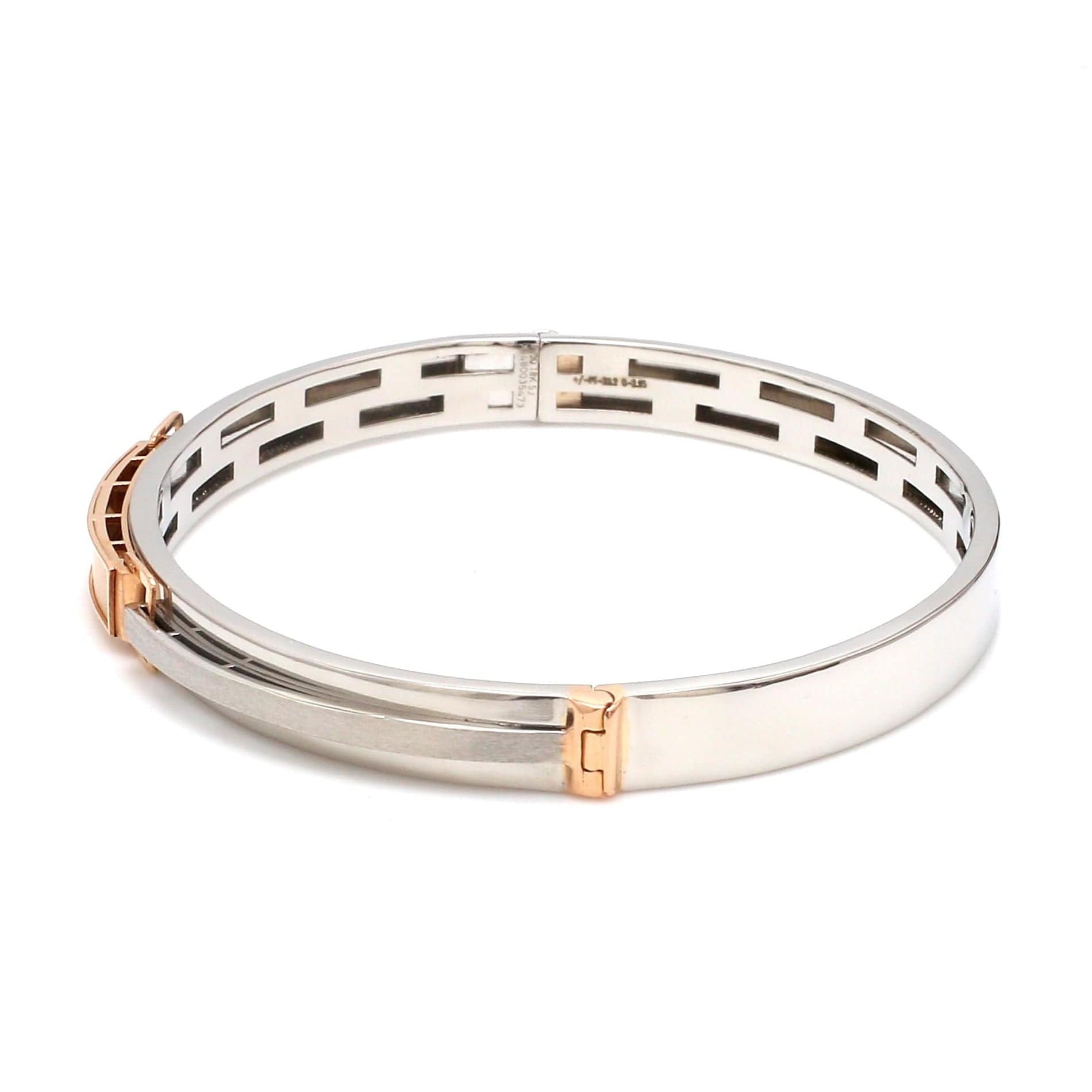 Jewelove™ Bangles & Bracelets Men of Platinum | Rose Gold Hi-Polish & Matte Finish Bracelet  for Men JL PTB 1206