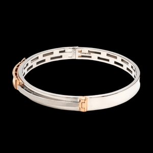 Jewelove™ Bangles & Bracelets Men of Platinum | Rose Gold Hi-Polish & Matte Finish Bracelet  for Men JL PTB 1206