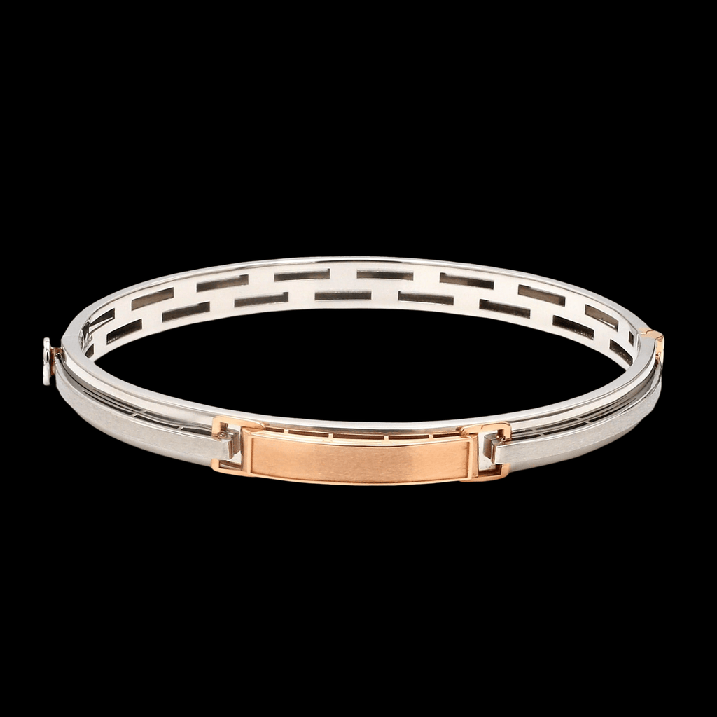 Jewelove™ Bangles & Bracelets Men of Platinum | Rose Gold Hi-Polish & Matte Finish Bracelet  for Men JL PTB 1206