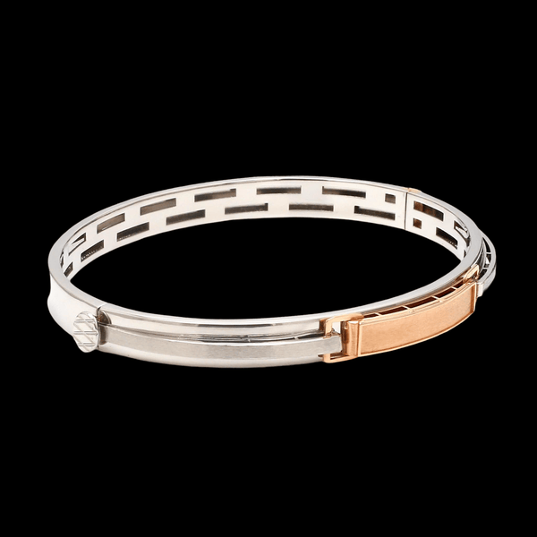 Jewelove™ Bangles & Bracelets Men of Platinum | Rose Gold Hi-Polish & Matte Finish Bracelet  for Men JL PTB 1206