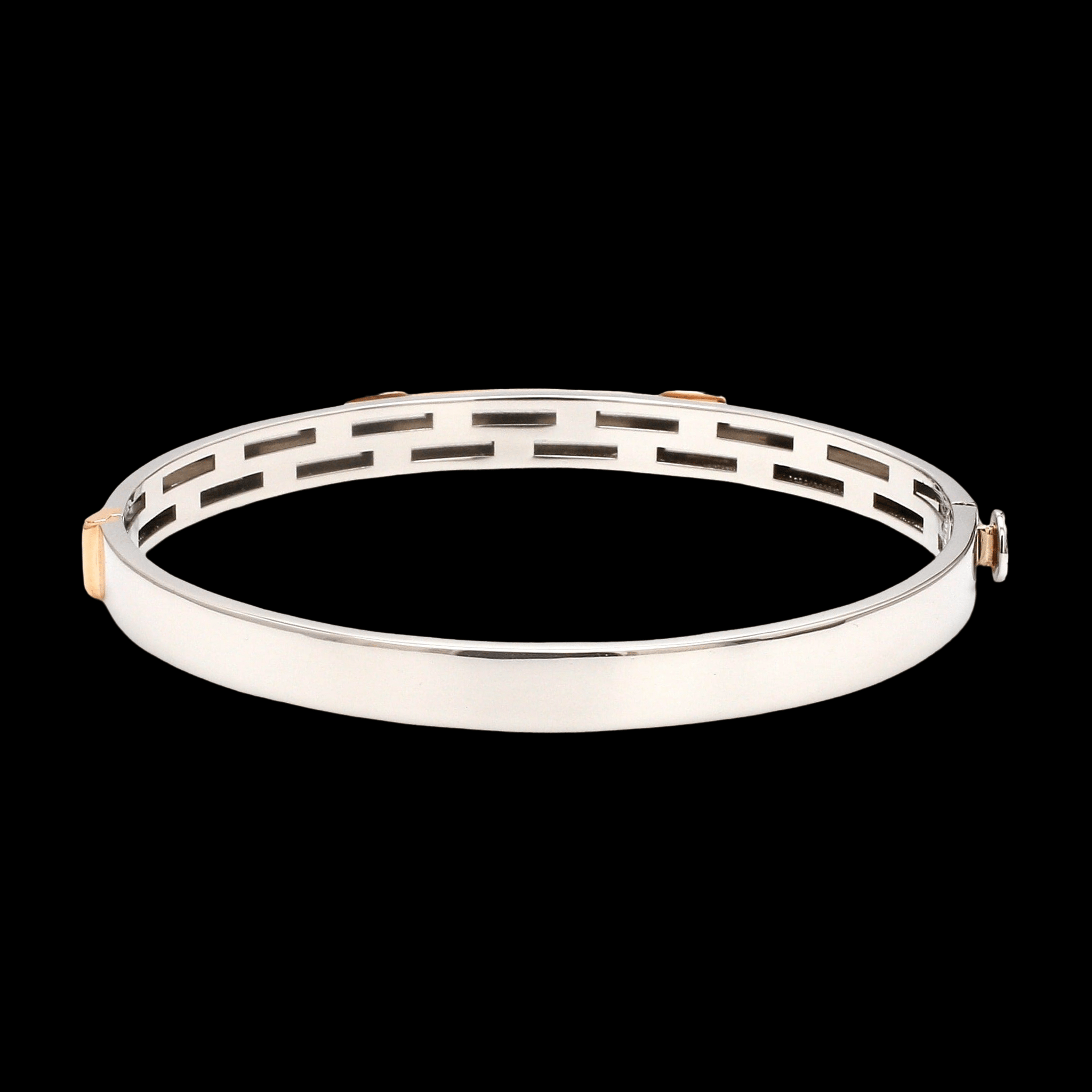 Jewelove™ Bangles & Bracelets Men of Platinum | Rose Gold Hi-Polish & Matte Finish Bracelet  for Men JL PTB 1206