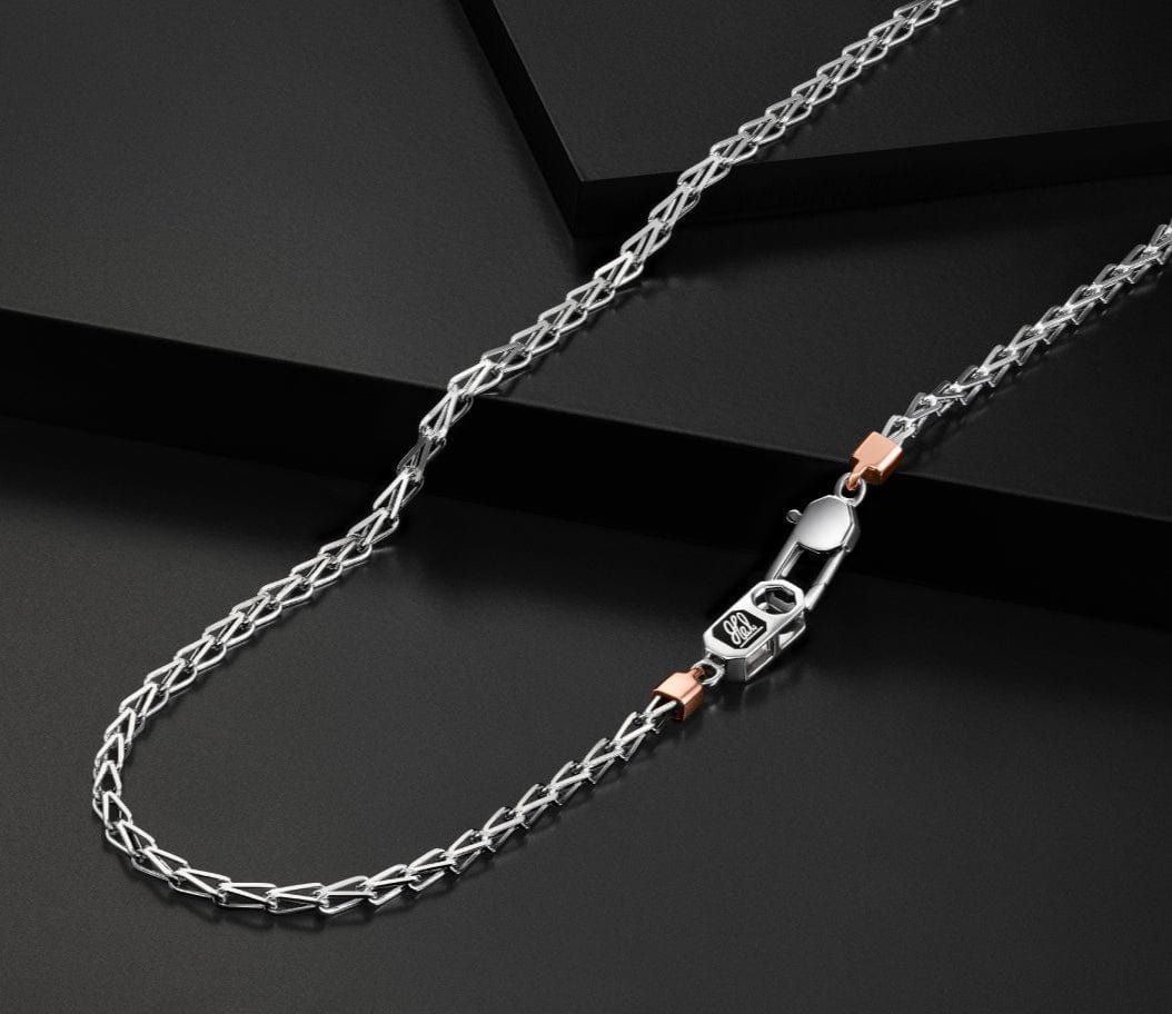 Jewelove™ Chains Men of Platinum | Rose Gold with Black Enamel Chain for Men JL PT CH MSD 104-RG