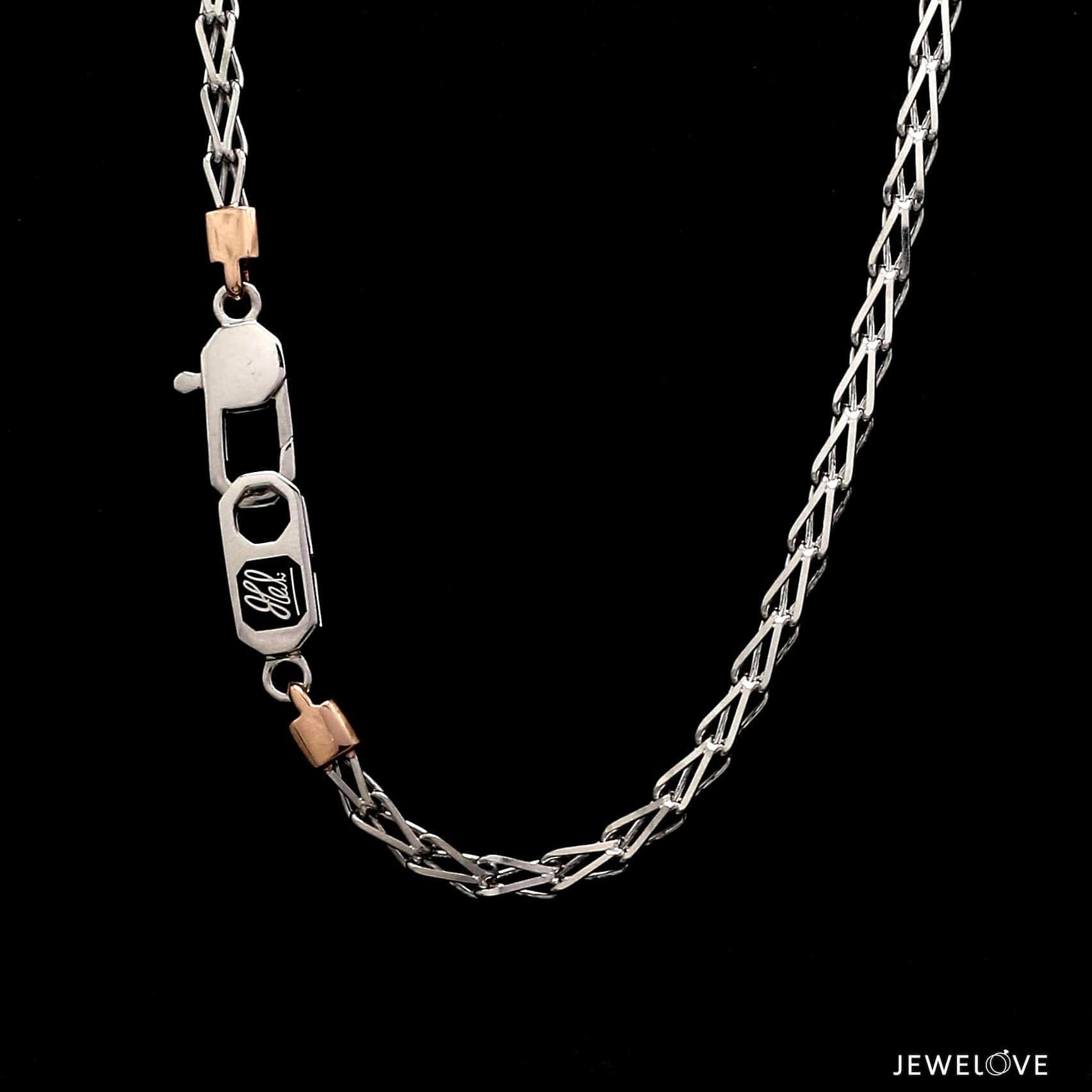 Jewelove™ Chains Men of Platinum | Rose Gold with Black Enamel Chain for Men JL PT CH MSD 104-RG