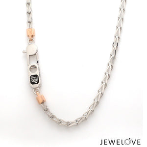 Jewelove™ Chains Men of Platinum | Rose Gold with Black Enamel Chain for Men JL PT CH MSD 104-RG