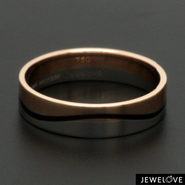 Jewelove™ Rings Men's Band only Men of Platinum | Rose Gold with Black Enamel Fusion Ring for Men JL PT 1082