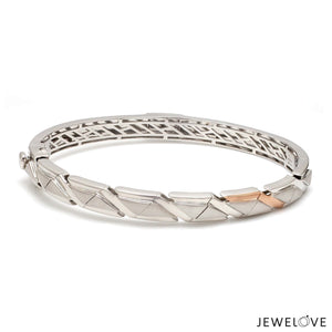 Jewelove™ Bangles & Bracelets Men of Platinum | Rose Gold with Black Enamel Kada for Men JL PTB MSD 101