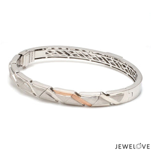 Jewelove™ Bangles & Bracelets Men of Platinum | Rose Gold with Black Enamel Kada for Men JL PTB MSD 101