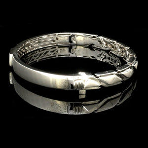 Jewelove™ Bangles & Bracelets Men of Platinum | Rose Gold with Black Enamel Kada for Men JL PTB MSD 101