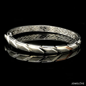 Jewelove™ Bangles & Bracelets Men of Platinum | Rose Gold with Black Enamel Kada for Men JL PTB MSD 101