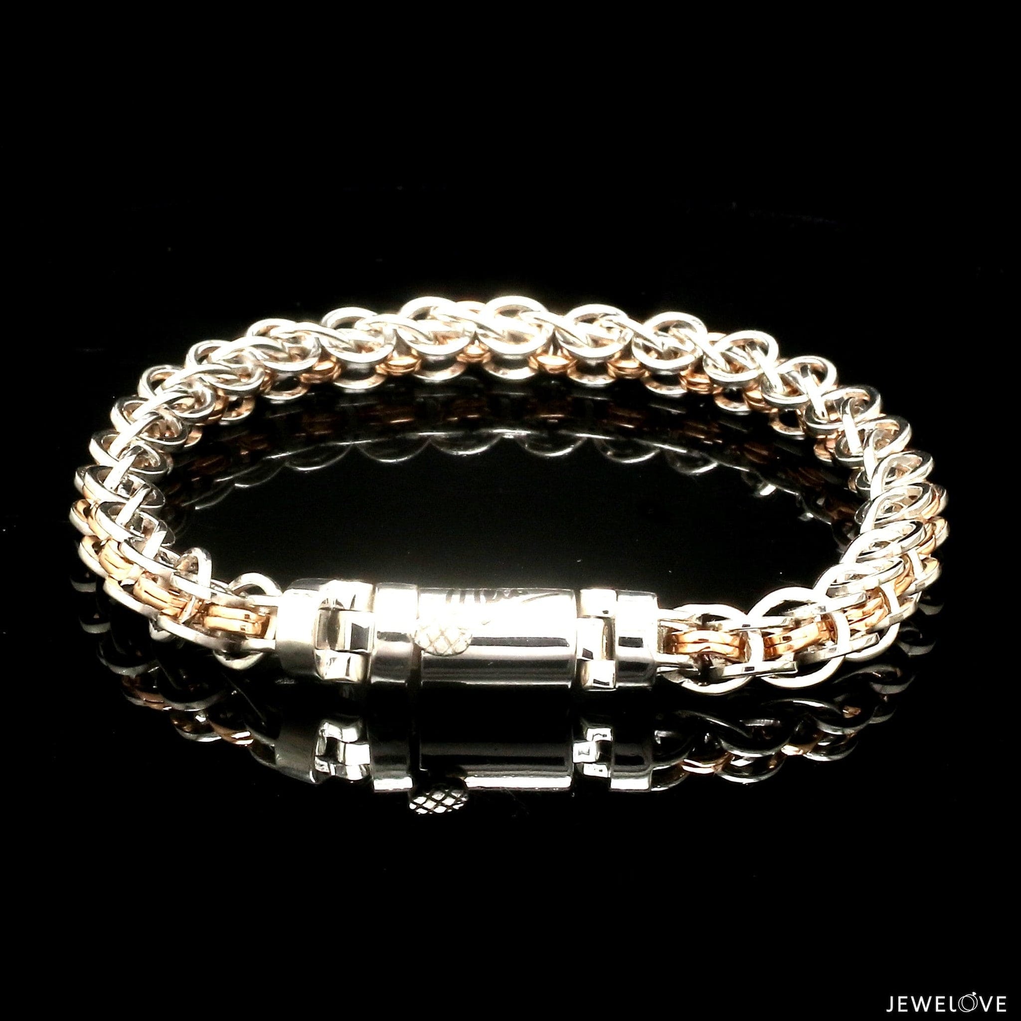 Jewelove™ Bangles & Bracelets Men of Platinum | Rose Gold with Bracelet for Men JL PTB MSD 104