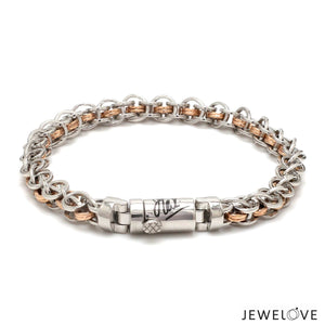 Jewelove™ Bangles & Bracelets Men of Platinum | Rose Gold with Bracelet for Men JL PTB MSD 104