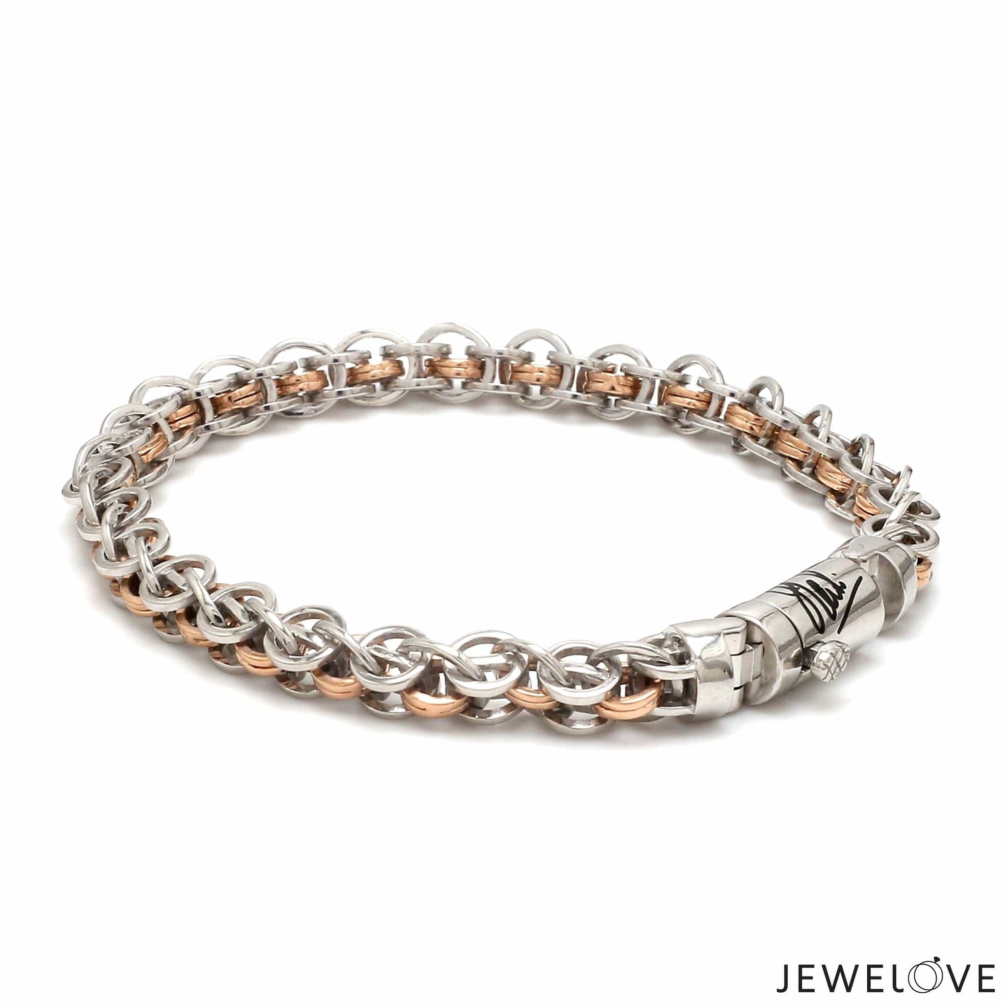 Jewelove™ Bangles & Bracelets Men of Platinum | Rose Gold with Bracelet for Men JL PTB MSD 104