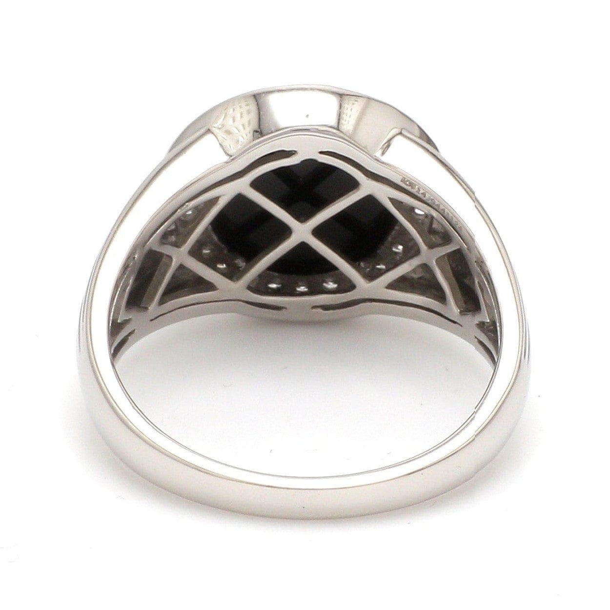 Jewelove™ Rings Men of Platinum | Round Black Enamel with Diamond Ring for Men JL PT 1361