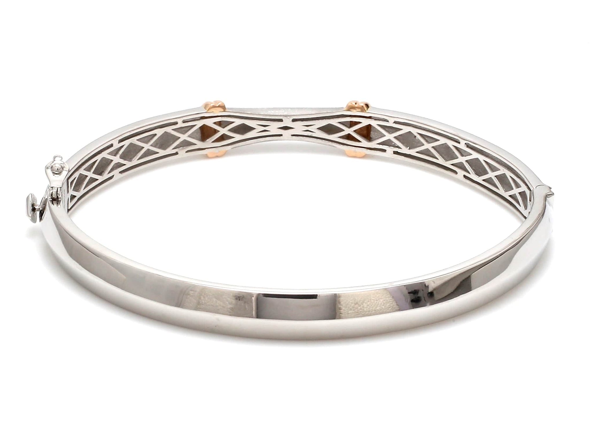 Jewelove™ Bangles & Bracelets Men of Platinum | Sculpted Openable Kada with a touch of Rose Gold JL PTB 732