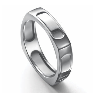 Jewelove™ Rings Men's Band only Men of Platinum | Square Profile Ring JL PT 688