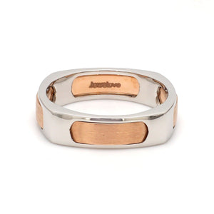 Jewelove™ Rings Men's Band only Men of Platinum | Square Profile Rose Gold Platinum Ring JL PT 688-RG