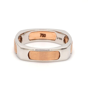 Jewelove™ Rings Men's Band only Men of Platinum | Square Profile Rose Gold Platinum Ring JL PT 688-RG