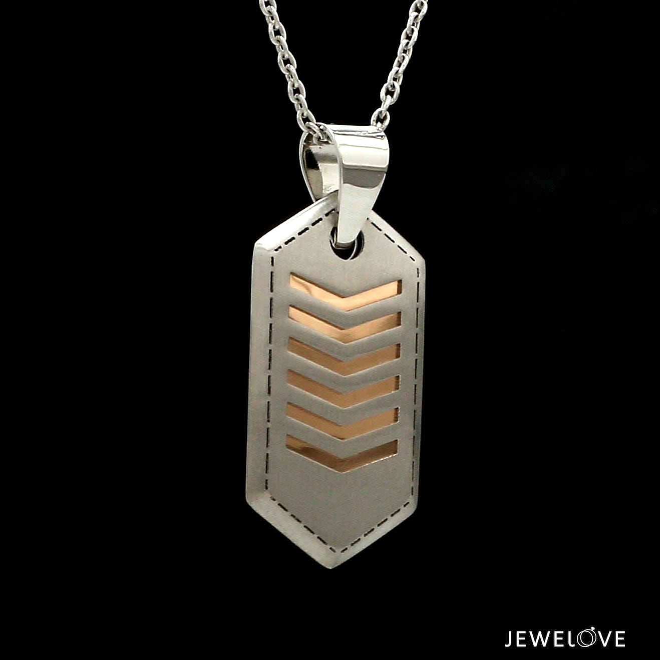 Jewelove™ Pendants Men of Platinum | Striking Dual Tone Platinum & Rose Gold Pendant for Men JL PT P 190