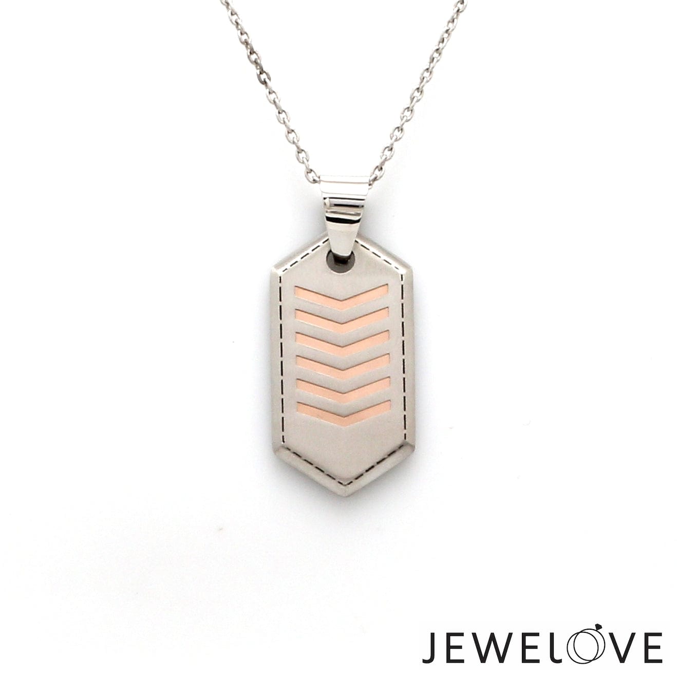 Jewelove™ Pendants Men of Platinum | Striking Dual Tone Platinum & Rose Gold Pendant for Men JL PT P 190