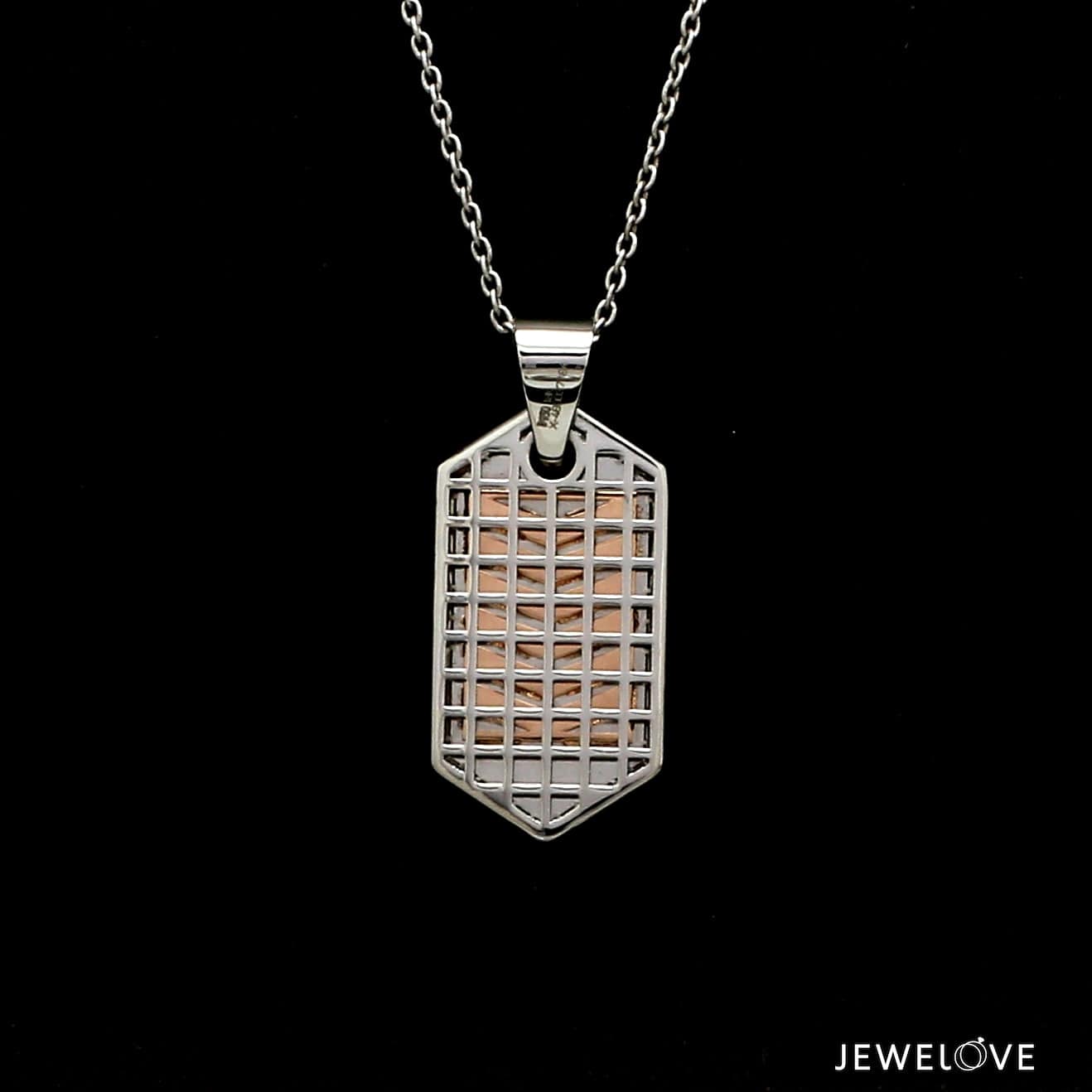 Jewelove™ Pendants Men of Platinum | Striking Dual Tone Platinum & Rose Gold Pendant for Men JL PT P 190