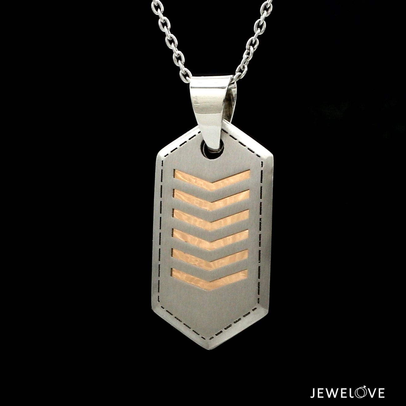 Jewelove™ Pendants Men of Platinum | Striking Dual Tone Platinum & Rose Gold Pendant for Men JL PT P 190