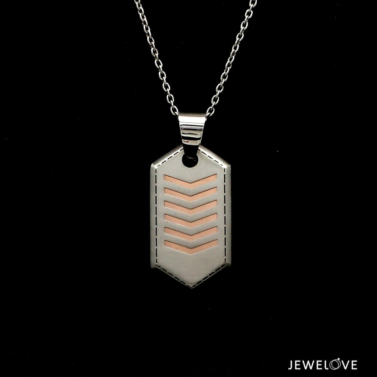 Jewelove™ Pendants Men of Platinum | Striking Dual Tone Platinum & Rose Gold Pendant for Men JL PT P 190