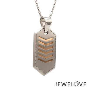 Jewelove™ Pendants Men of Platinum | Striking Dual Tone Platinum & Rose Gold Pendant for Men JL PT P 190