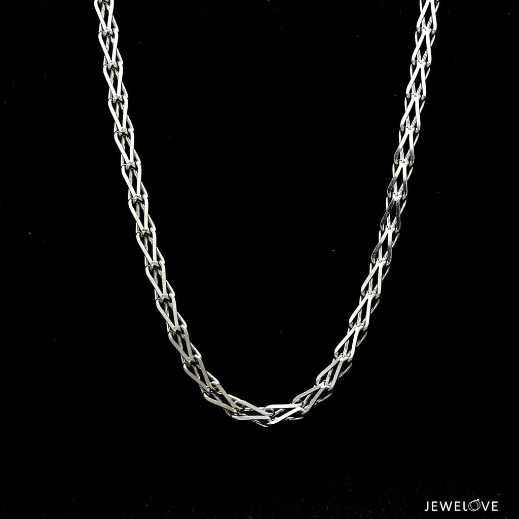 Jewelove™ Chains 24 inches Men of Platinum | with Black Enamel Chain for Men JL PT CH MSD 104