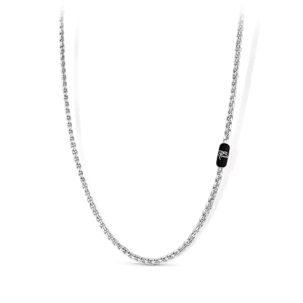 Jewelove™ Chains Men of Platinum | with Black Enamel Chain for Men JL PT CH MSD 105