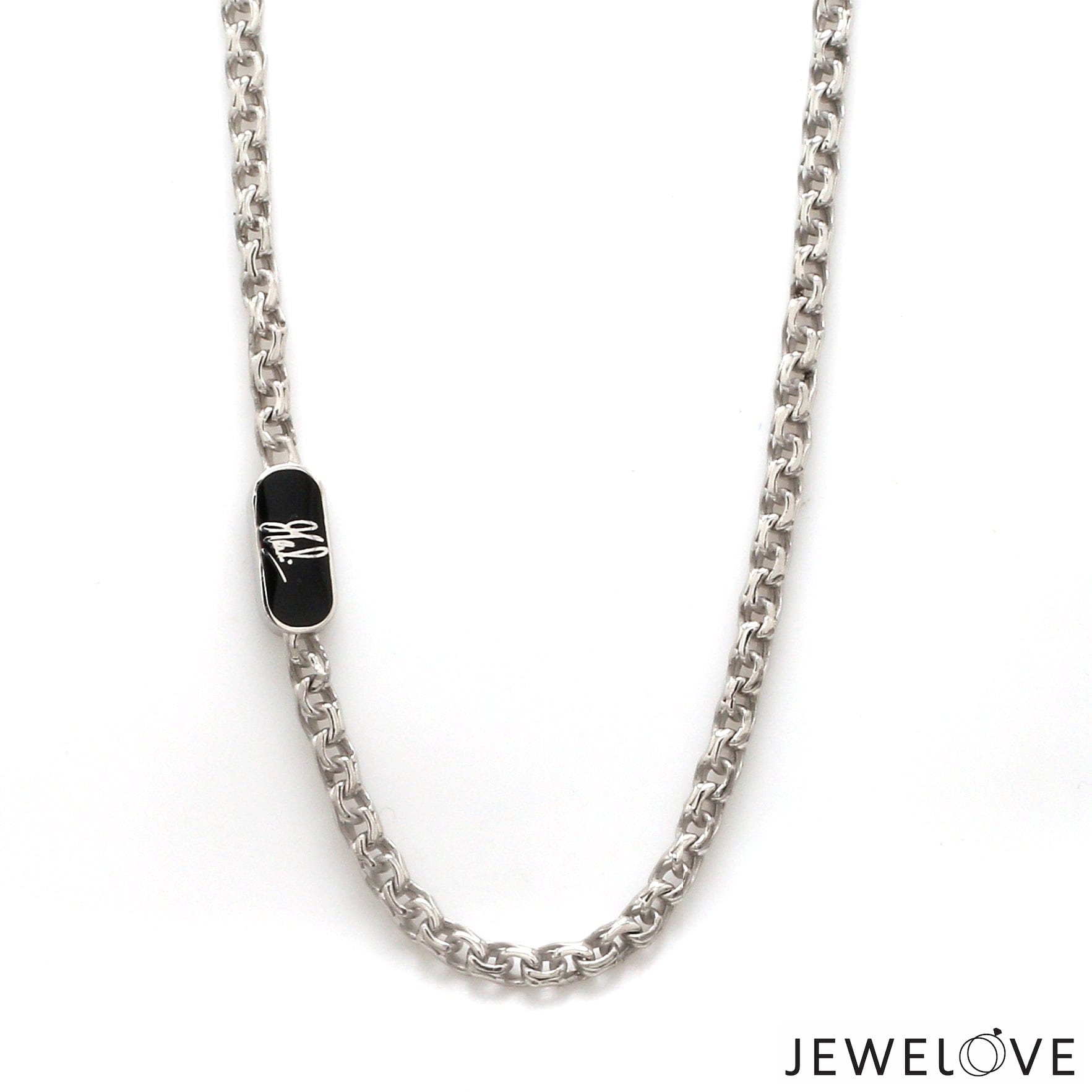 Jewelove™ Chains Men of Platinum | with Black Enamel Chain for Men JL PT CH MSD 105