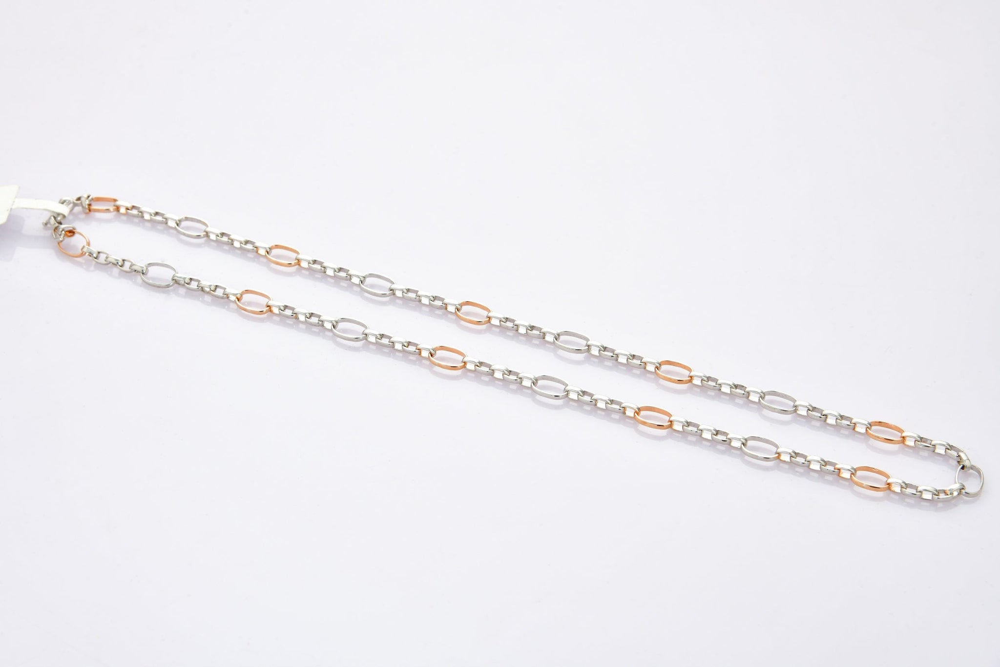 Jewelove™ Chains Men's Linked Platinum Chain with Rose Gold in Between JL PT CH 889