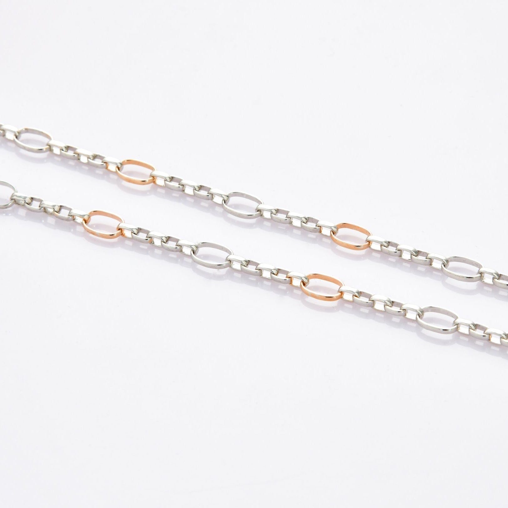 Jewelove™ Chains Men's Linked Platinum Chain with Rose Gold in Between JL PT CH 889