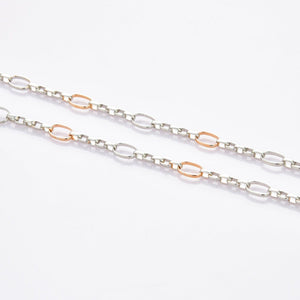 Jewelove™ Chains Men's Linked Platinum Chain with Rose Gold in Between JL PT CH 889