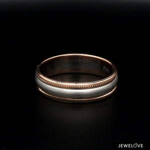 Jewelove™ Rings Milgrain Edge Platinum & Rose Gold Couple Rings JL PT 636-A