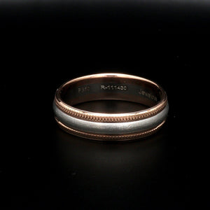 Jewelove™ Rings Milgrain Edge Platinum & Rose Gold Couple Rings JL PT 636-A