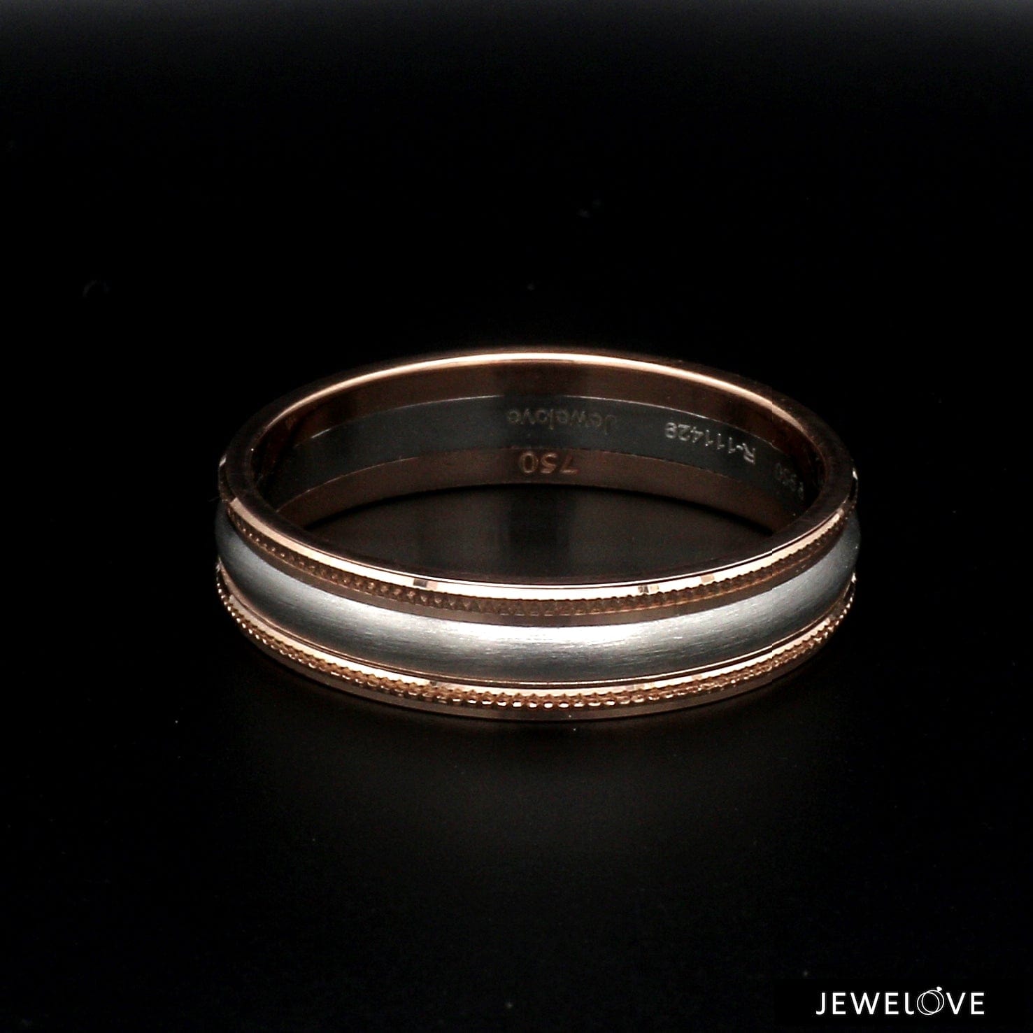 Jewelove™ Rings Milgrain Edge Platinum & Rose Gold Couple Rings JL PT 636-A